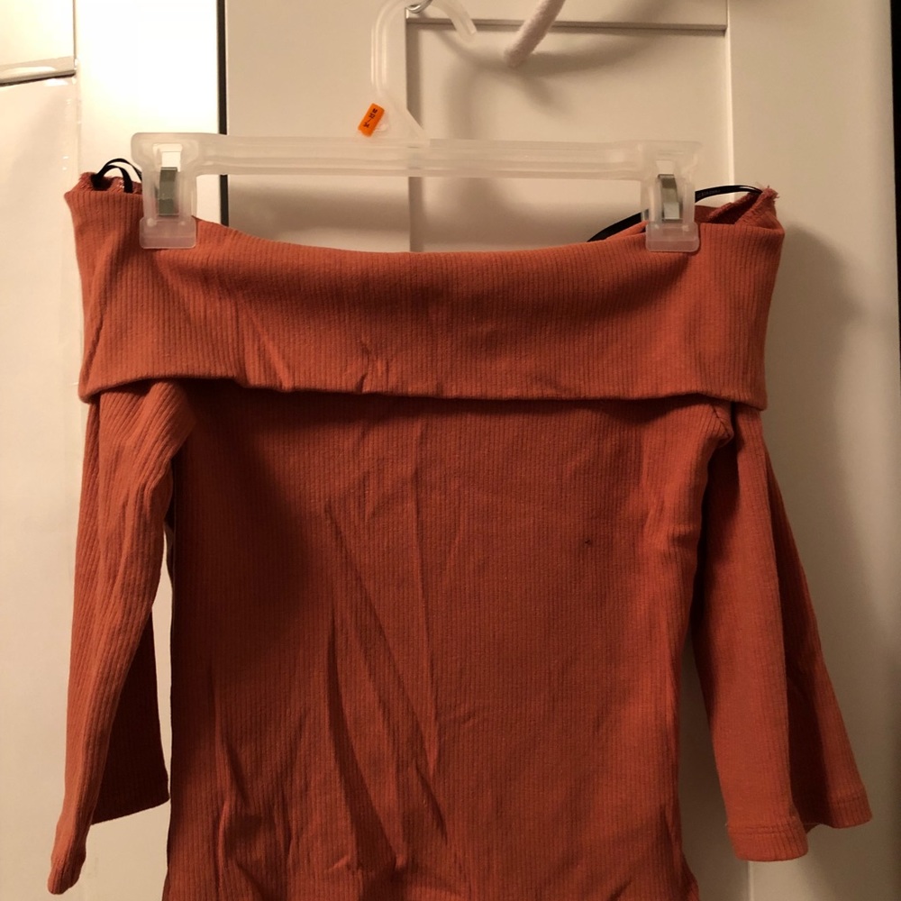 Forever 21 Orange Off The Shoulder Top